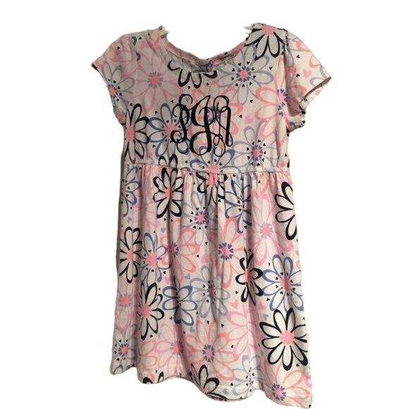 Healthtex Girls Floral Dress Monogramed PJA Pink/Blue SZ 4T - Picture 1 of 4